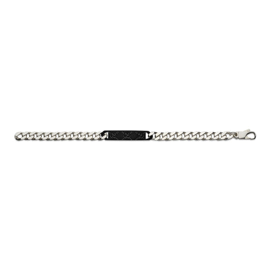 STSLVR GUCCI 7.5" RUBBER EFFECT LEATHER TAG BRACELET