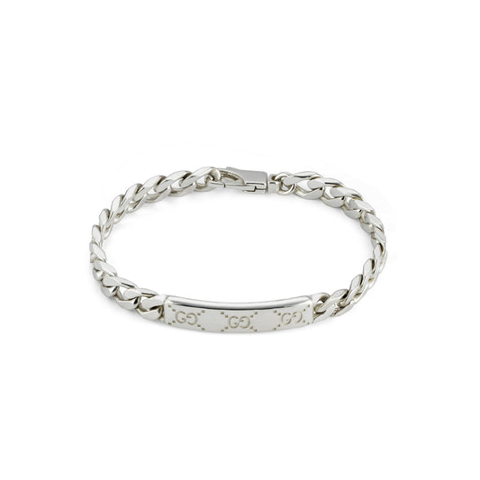 Signature Sterling Silver Bracelet With GG Tag