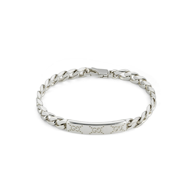 Signature Sterling Silver Bracelet With GG Tag