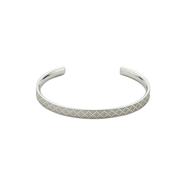 STSLVR GUCCI DIAMANTE PATTERN CUFF BRACELET SZ 17
