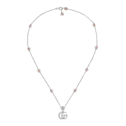 Double G Necklace with Pink Mother of Pearl Stations