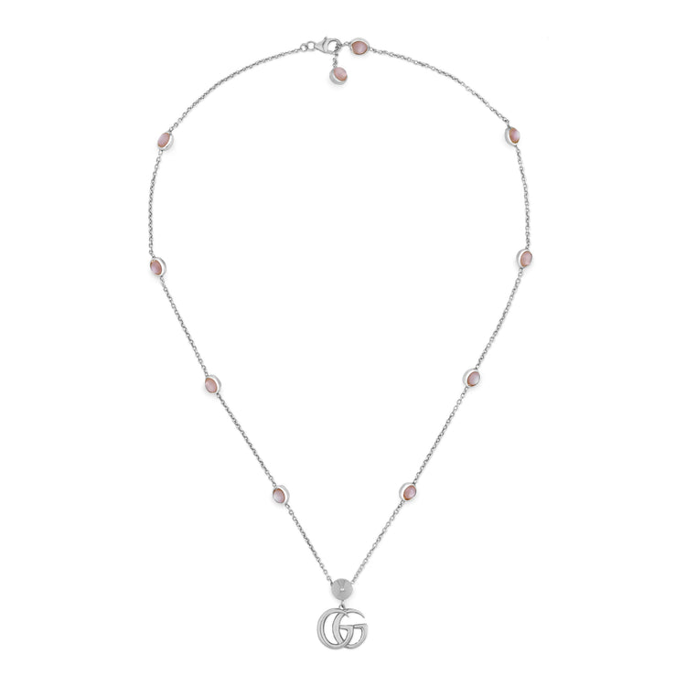Double G Necklace with Pink Mother of Pearl Stations