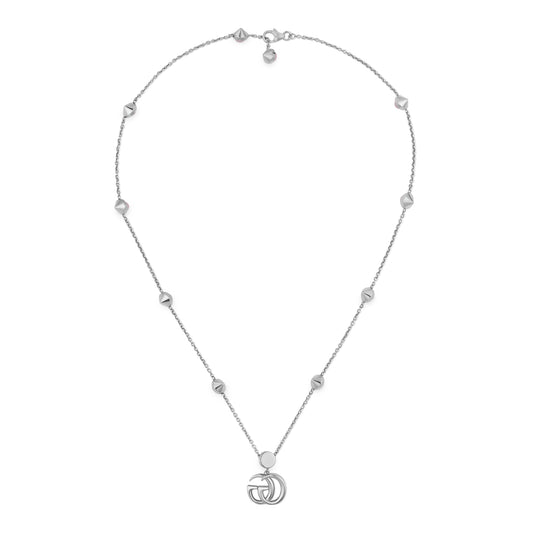 Double G Necklace with Pink Mother of Pearl Stations