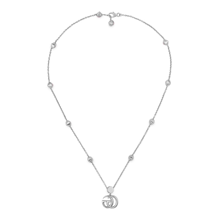 Double G Necklace with Pink Mother of Pearl Stations