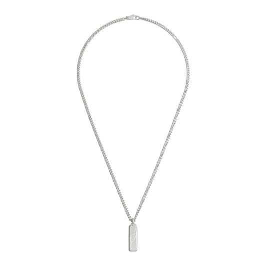 STSLVR INTERLOCKING G LOGO TAG NECKLACE