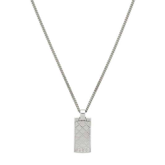 STSLVR DIAMANTE PATTERN PENDANT