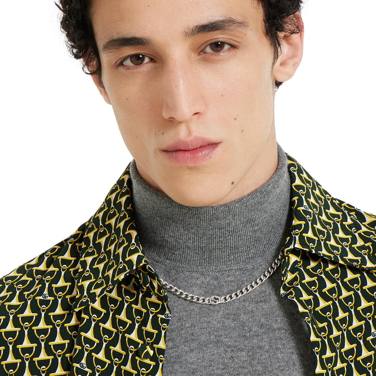 STSLVR 19.5" GUCCI INTERLOCKING STATION NECKLACE