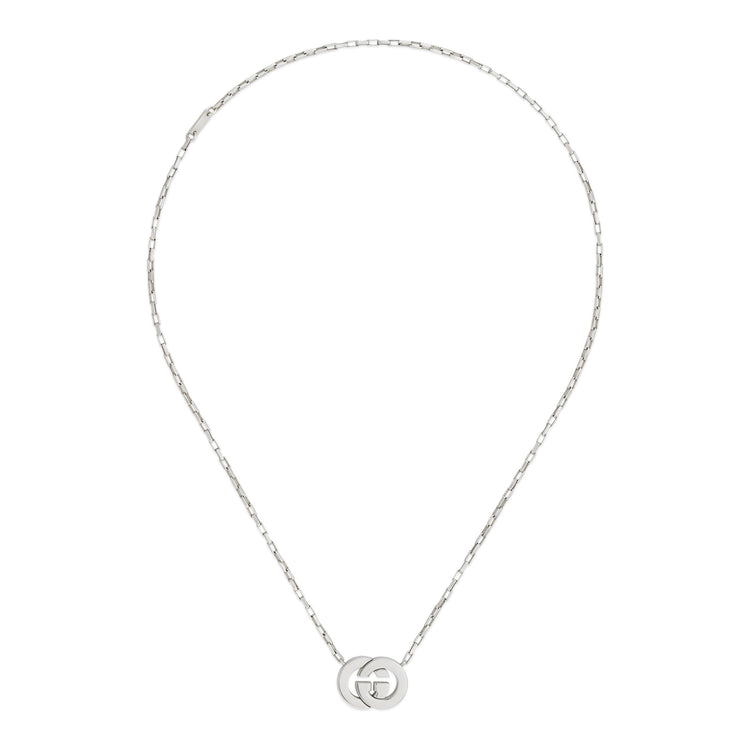 Sterling Silver Interlocking GG Necklace