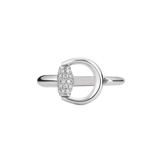 Horsebit 18K White Gold Diamond Ring