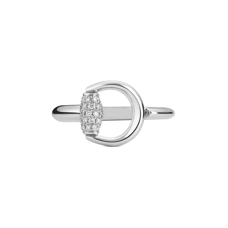 Horsebit 18K White Gold Diamond Ring