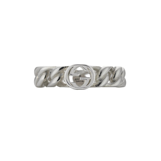 STSLVR 5MM GUCCI INTERLOCKING RING SIZE 12