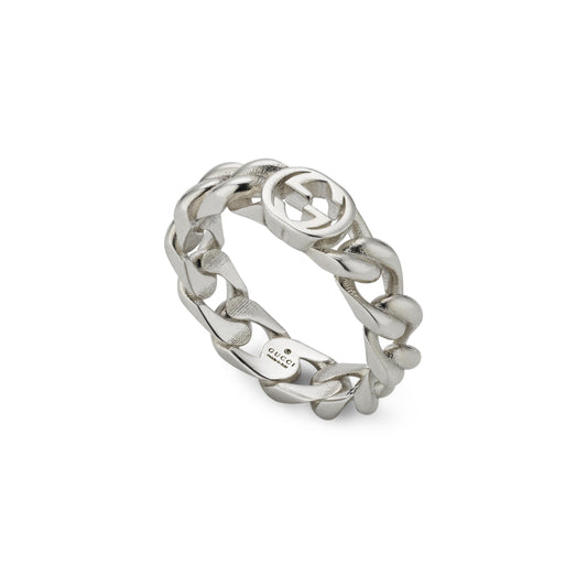 STSLVR 5MM GUCCI INTERLOCKING RING SIZE 14