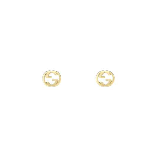 Gucci Interlocking 18k Yellow Gold Stud Earrings