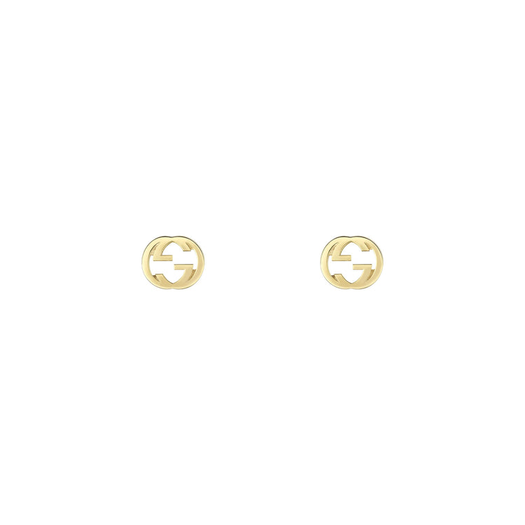 Gucci Interlocking 18k Yellow Gold Stud Earrings
