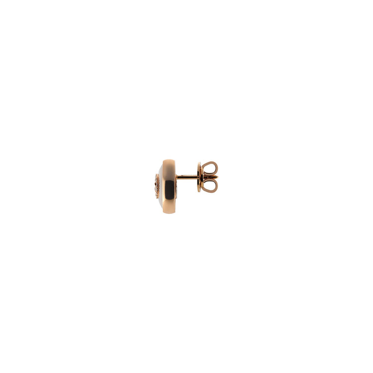 Gucci Interlocking 18K Rose Gold Diamond & Mother Of Pearl Stud Earrings