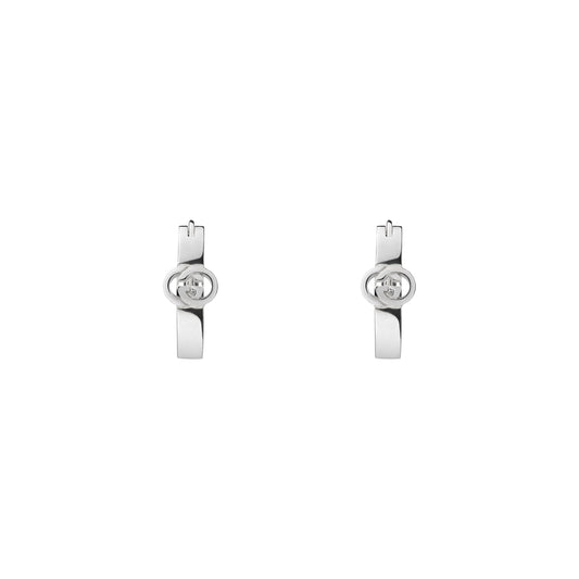 STSLVR 20MM GUCCI INTERLOCKING HOOP EARRING
