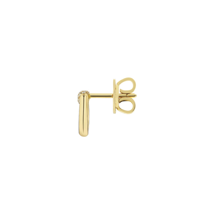 18KYG DEMI PAVE DIA HORSEBITE STUD EARRING