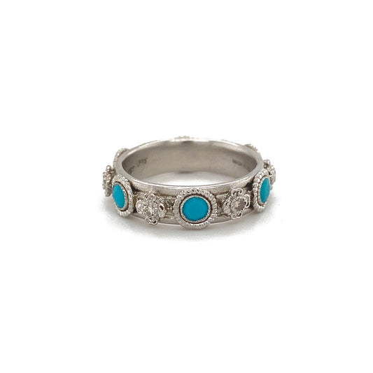 Turquoise and Diamond Stack Ring