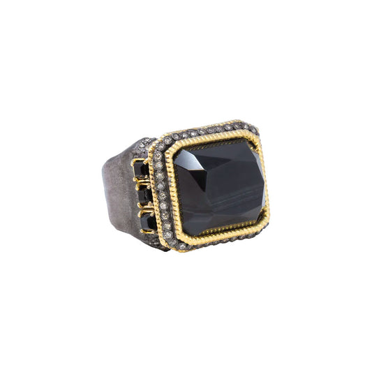 Tiger Eye and Champagne Diamond Ring
