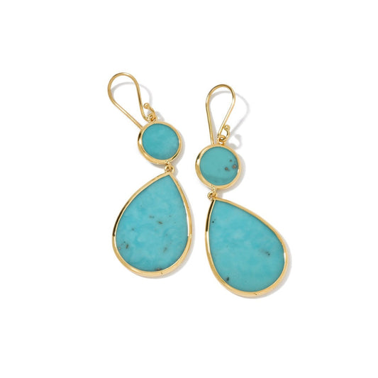 Ippolota Turquoise Double Drop Polished Rock Candy Earrings