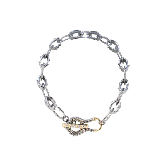 Open Link Bracelet with Toggle Clasp