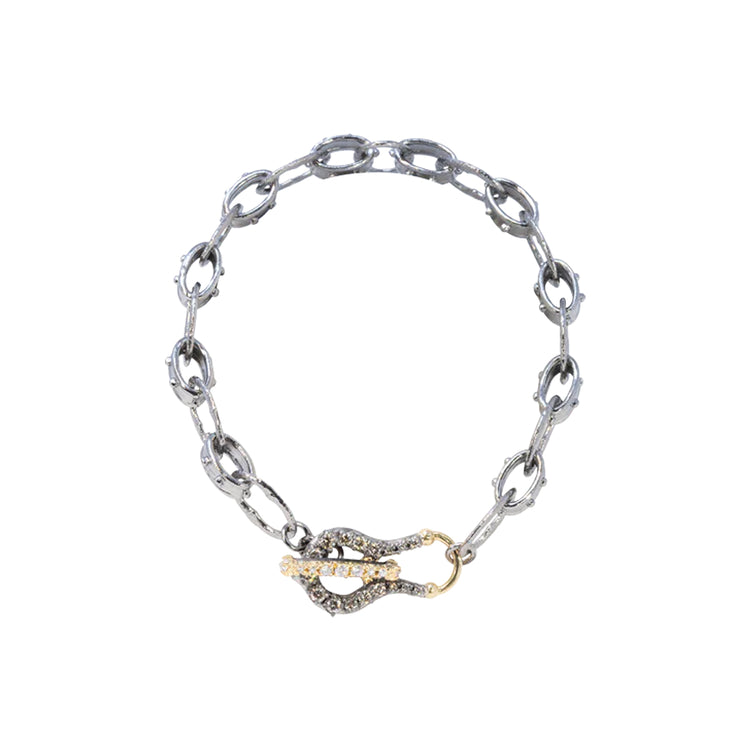 Open Link Bracelet with Toggle Clasp