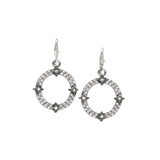 18KYG/STSLVR CHAMPAGNE DIA OLD WORLD EARRINGS