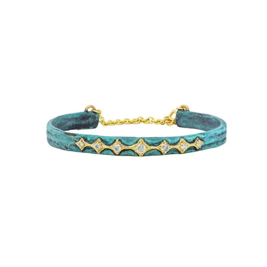 Artifact Teal Patina with White Diamonds Bracelet