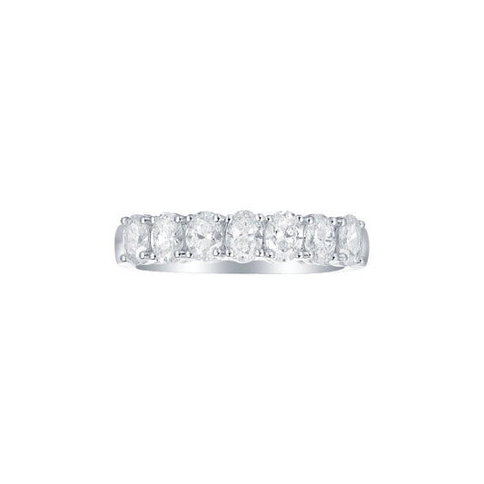 14K White Gold Oval Lab-Grown Diamond Band