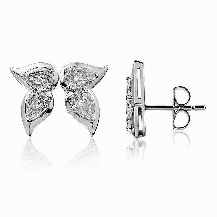 14k White Gold Stud Earrings