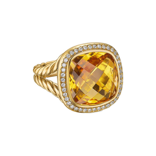 18k Yellow Gold Citrine & Diamond Albion Ring