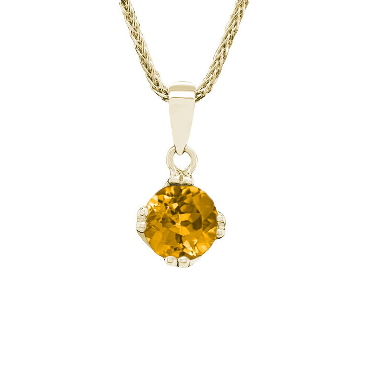 14k Yellow Gold Citrine Pendant