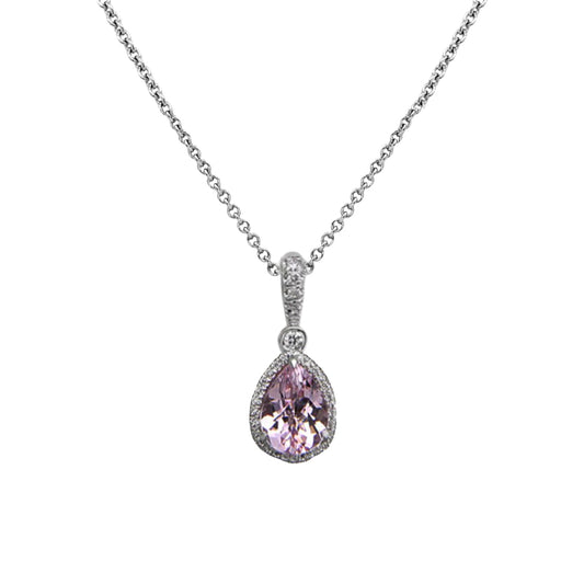 Reversible Morganite Pendant with Pink Sapphire and Diamond Accents