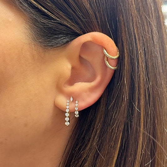 Large Oval Graduated Diamond Hoop