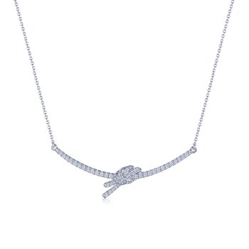 Platinum Entwine Diamond Bar Necklace