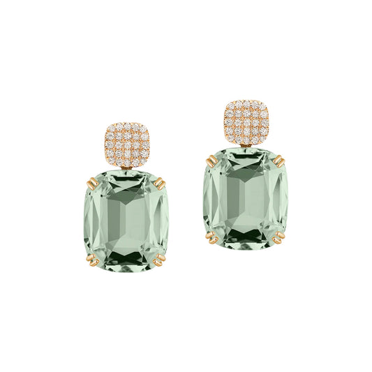 Prisiolite and Diamond Drop Earrings