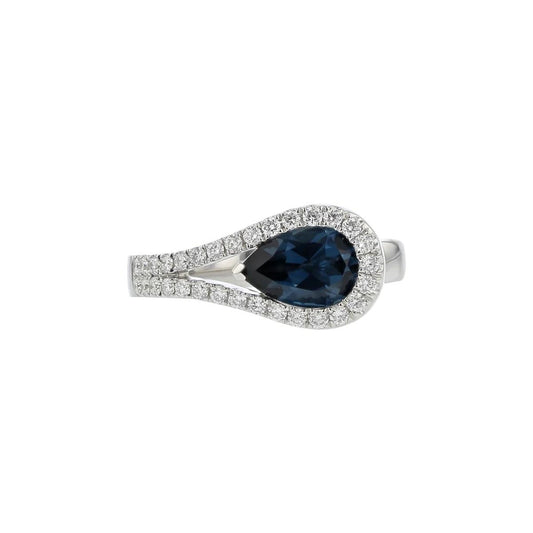 London Blue Topaz & Diamond Lasso Ring
