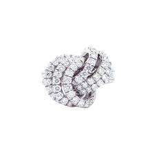 Large Entwine Diamond Open Knot Ring