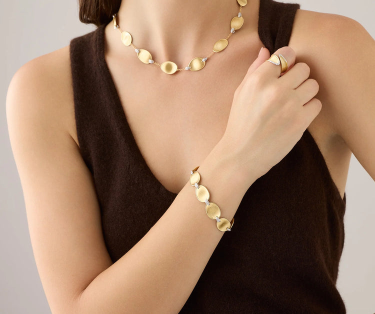 18K Yellow Gold Bracelet With Diamond Accents