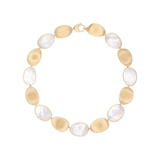18K Yellow Gold Necklace with Mother of Pearl