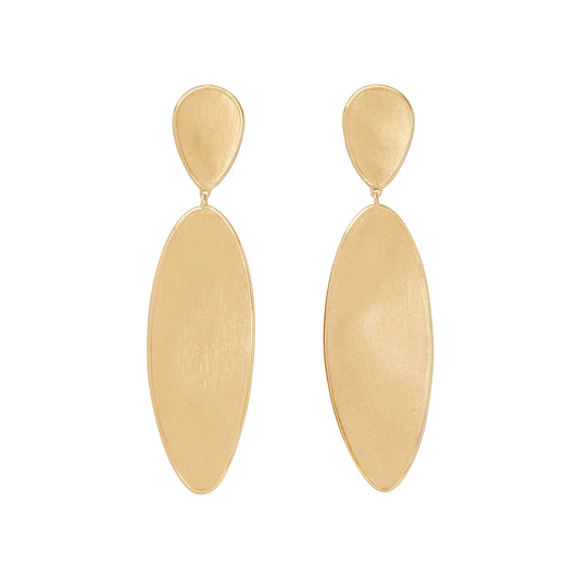 18K Yellow Gold Slim Double Drop Earrings