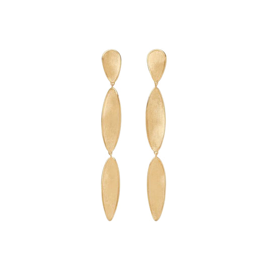 18KYG LUNARIA TWIST TRIPLE DROP EARRING