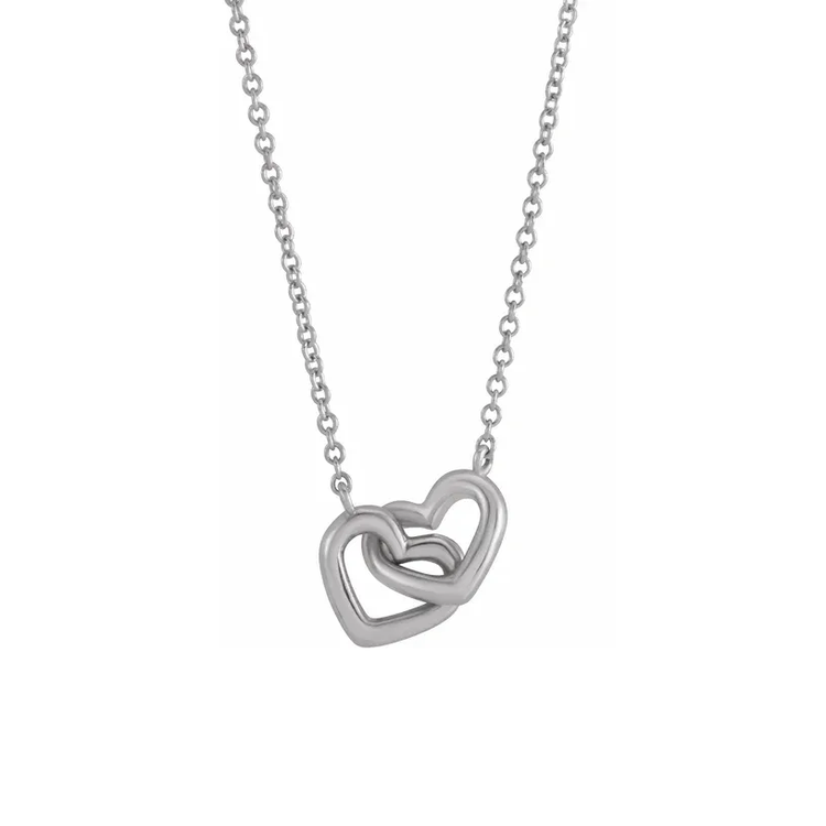 Sterling Silver Interlocking Heart Necklace