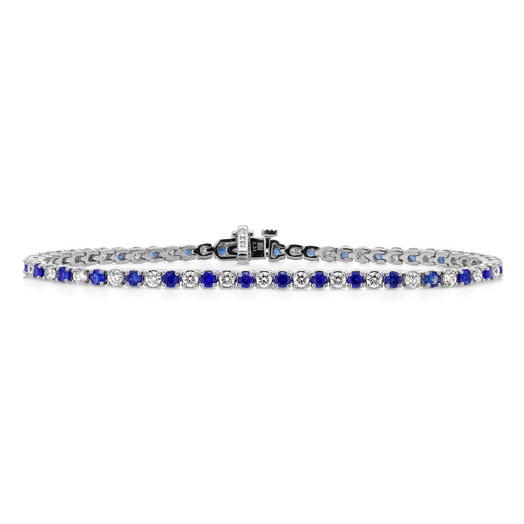 Sapphire & Diamond Line Bracelet