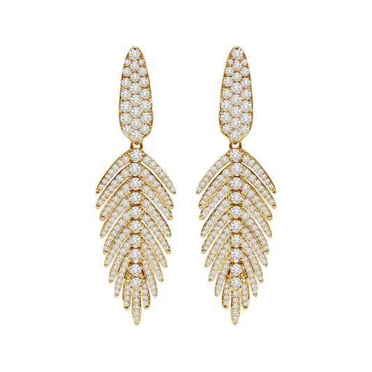 Jewels Diamond Feather Earrings