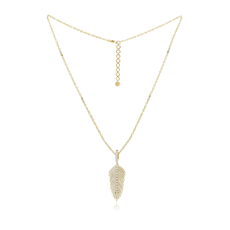 Jewels Diamond Feather Pendant