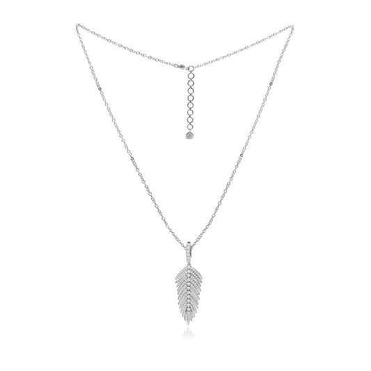 Jewels Diamond Feather Pendant