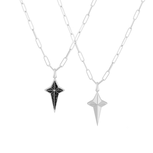 New Cross Pendant with Black Diamonds