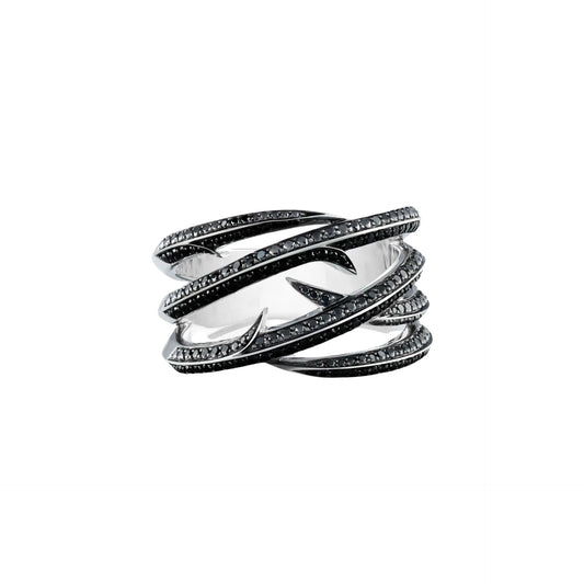 Black Diamond Thorn Embrace Wrap Ring