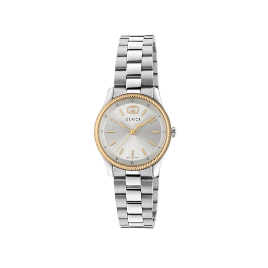 G-Timeless Silver Dial on Steel Bracelet